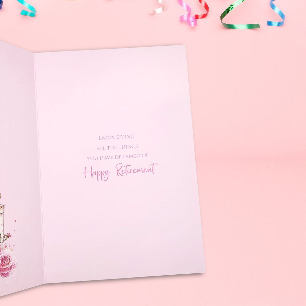 Retirement Card - Floral Gift & Champagne