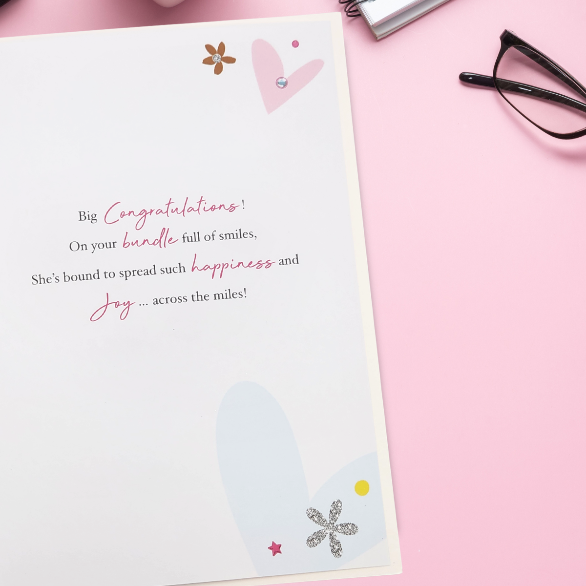 Baby Girl Card - Signature Elephant