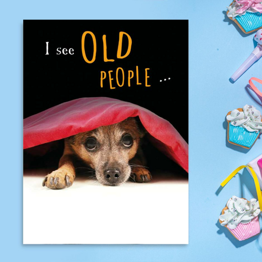 Picture This Funny Birthday Card -  I See Old People