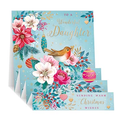 Daughter Christmas Card - Zig Zag Pop Up