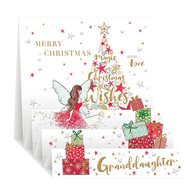 Granddaughter Christmas Card - Zig Zag Pop Up