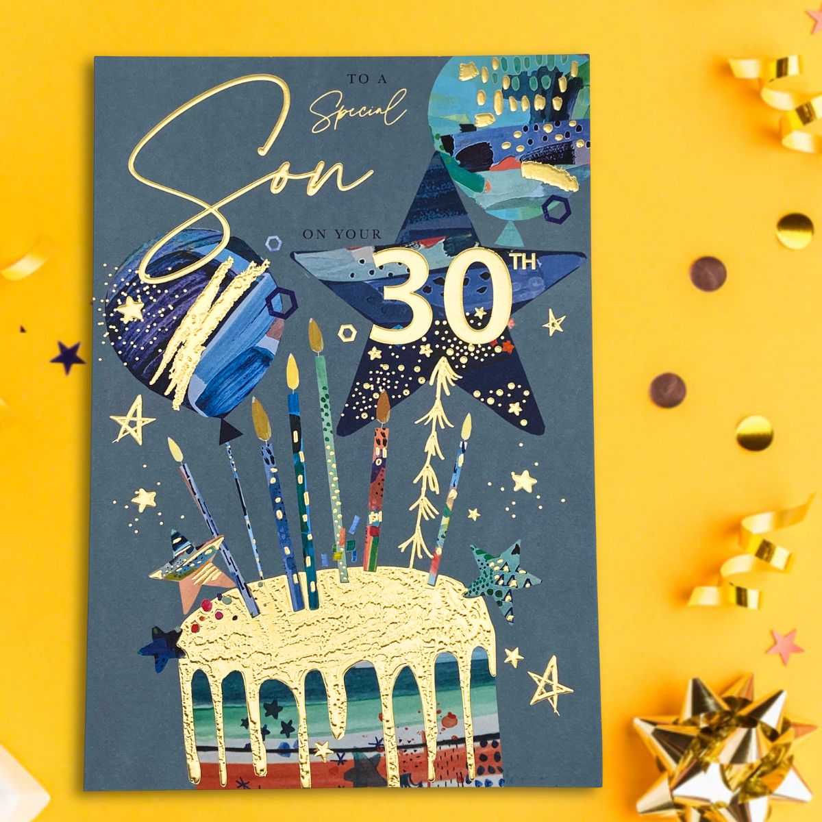 Son 30th Birthday Card - Lumino Cake & Candles