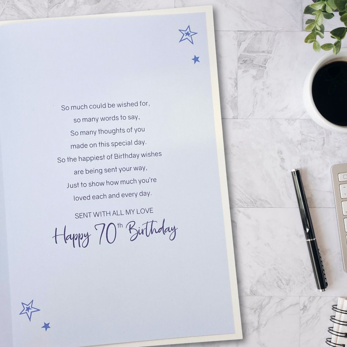 Husband 70th Birthday Card - Bliss Gifts & Balloons