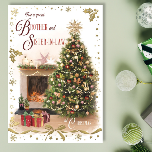 Brother & Sister-In-Law Christmas Card - Just For You Tree Scene