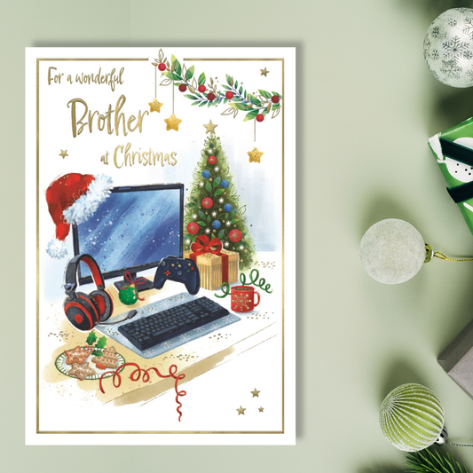 Brother Christmas Card - Gamer