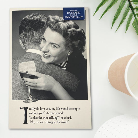 Husband Anniversary Card - On The Ceiling Wine