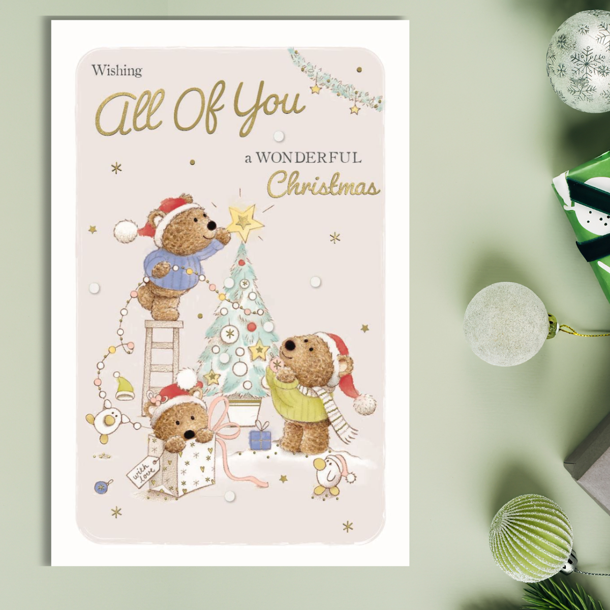 To All Of You Christmas Card - Barley Bear