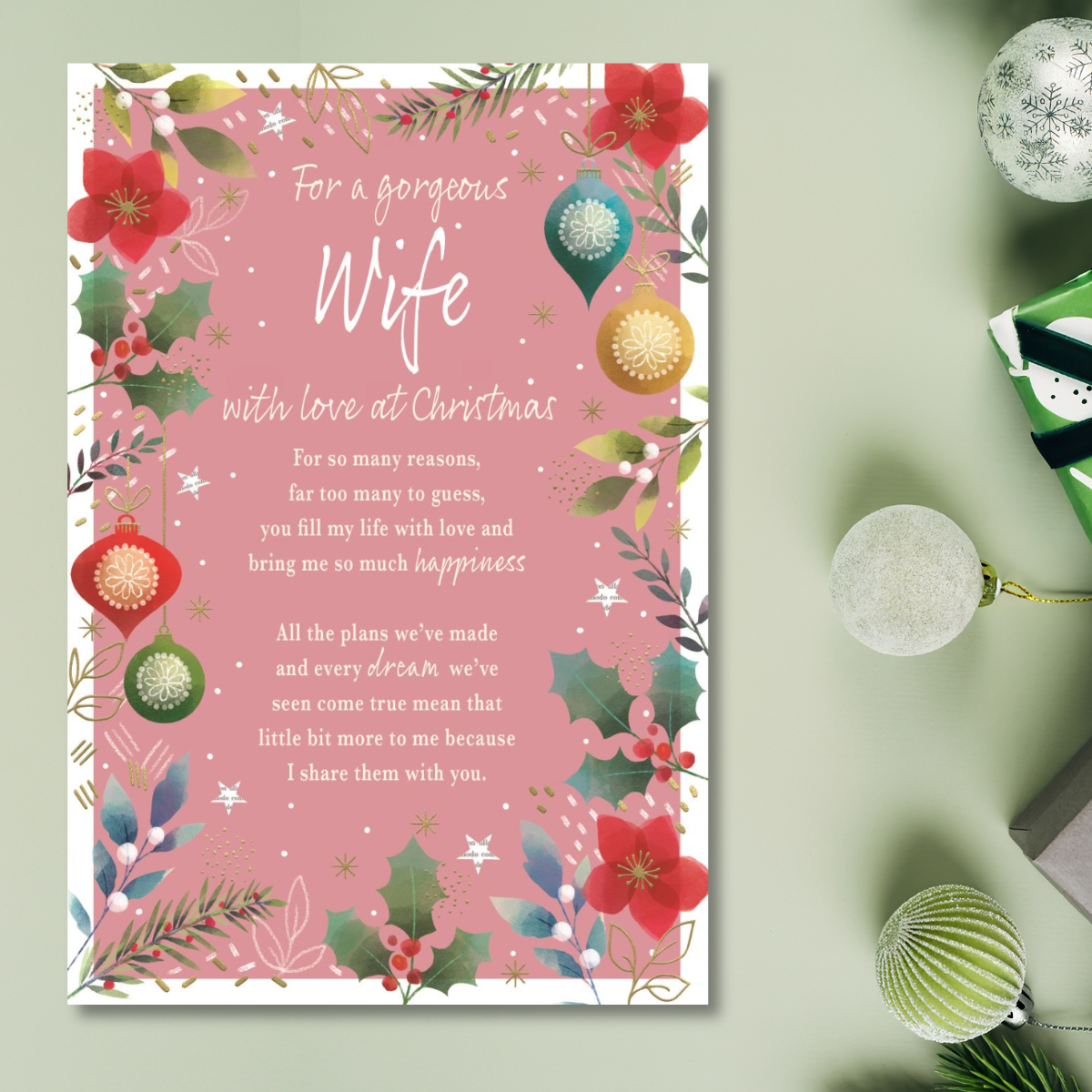 Wife Christmas Card - Most Especially For You