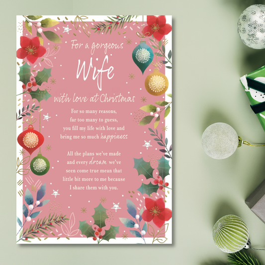Wife Christmas Card - Most Especially For You