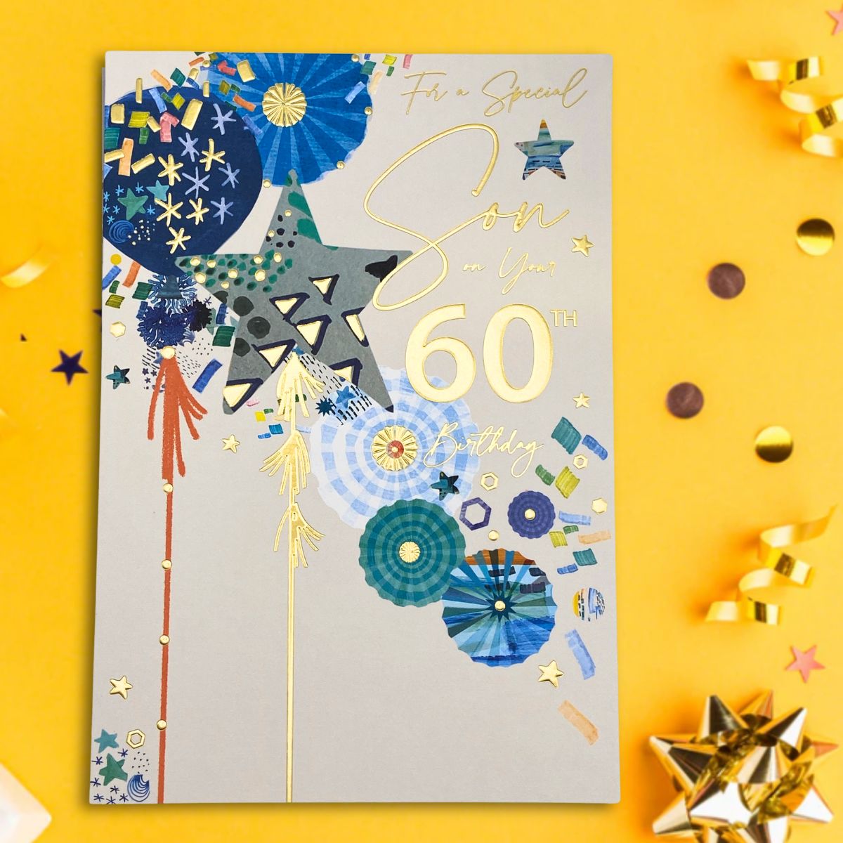 Son 60th Birthday Card - Lumino Balloons
