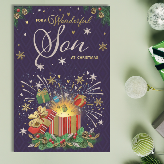 Son Large Christmas Card - Luxury Gift