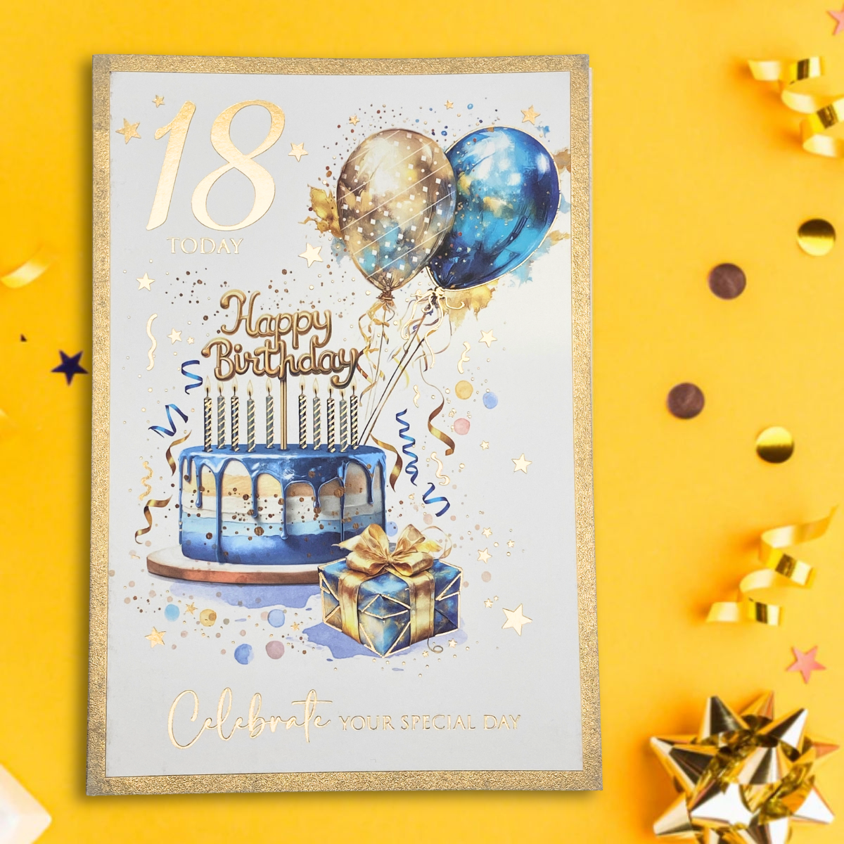 18th Birthday Card - Bliss Cake & Balloons