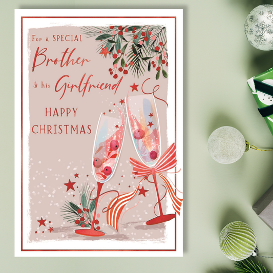 Brother & Girlfriend Christmas Card - Skylight