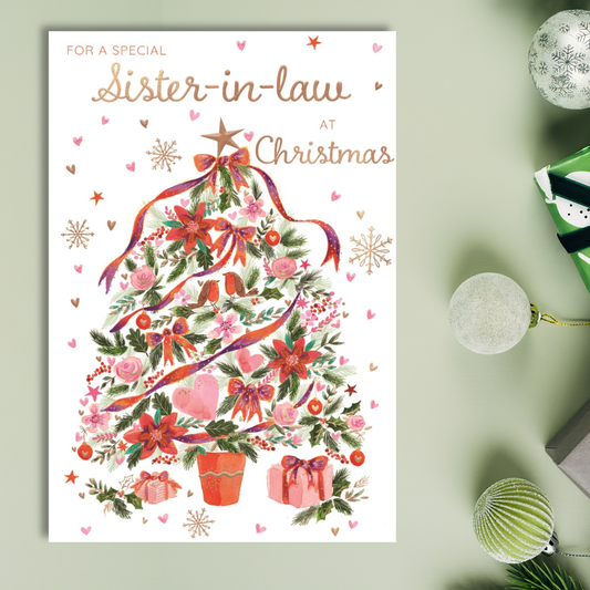Sister-In-Law Christmas Card - Robin Tree