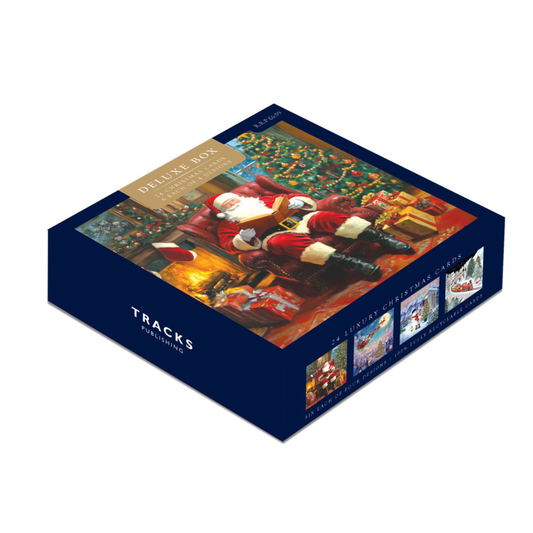 24 x Christmas Cards In Box - Tracks Deluxe Santa