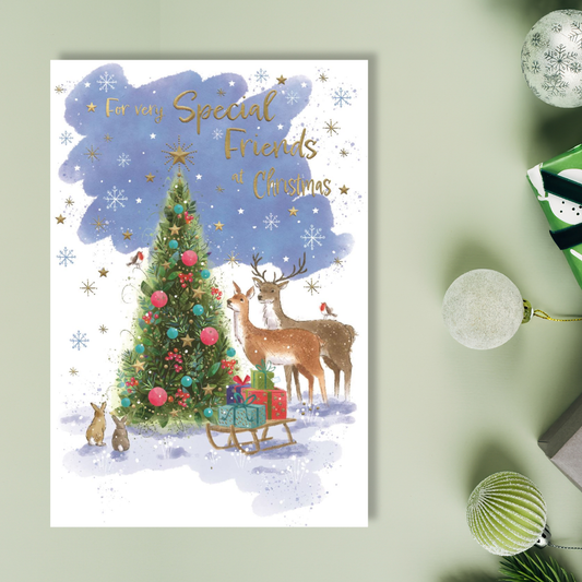 Friends Christmas Card - Awash With Colour