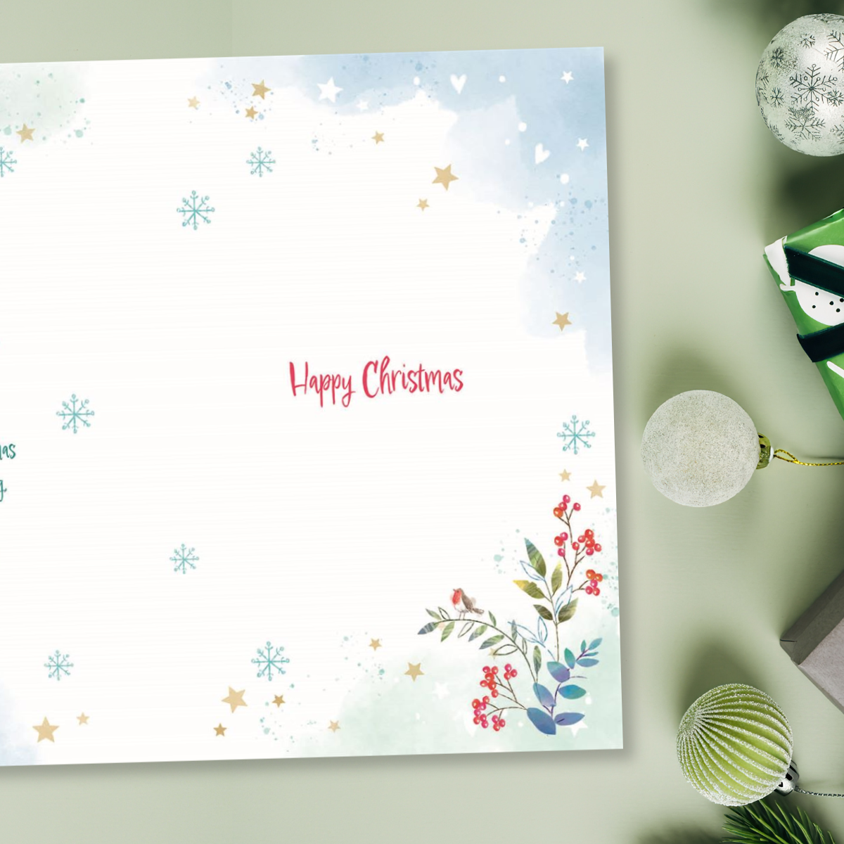 Friends Christmas Card - Awash With Colour