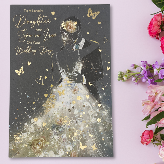 Daughter & Son-In-Law Wedding Day Card - Grace Couple