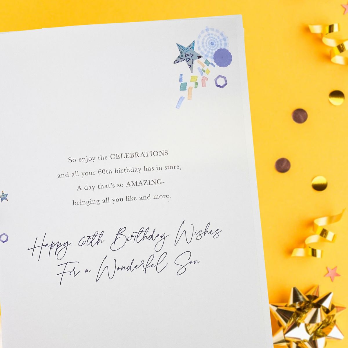 Son 60th Birthday Card - Lumino Balloons