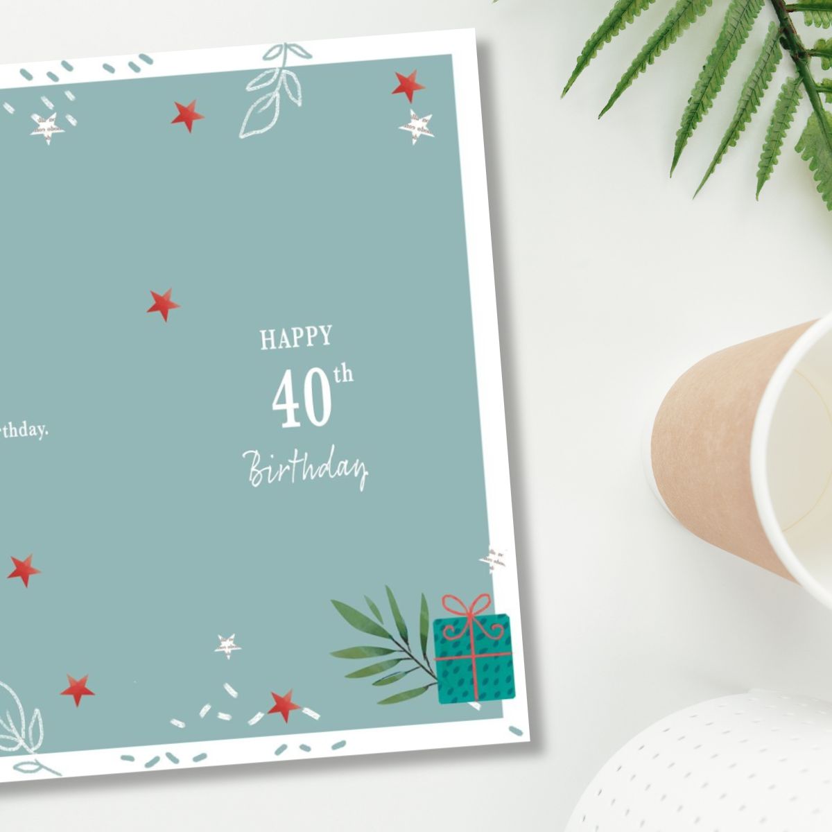 40th Birthday Card - Holographic Gift & Balloons