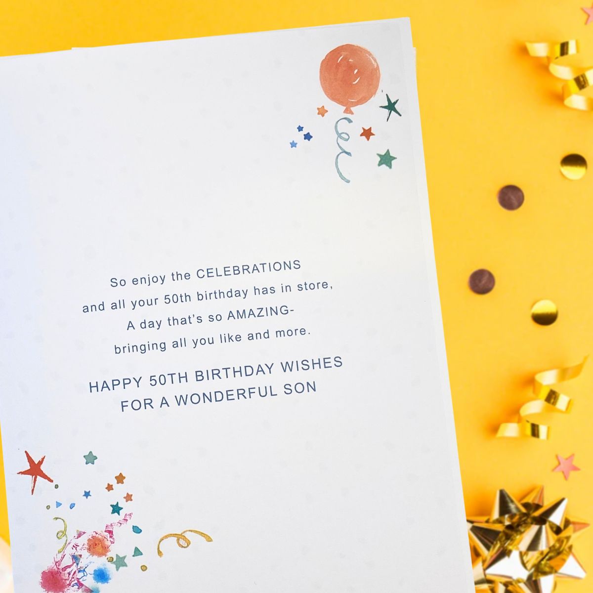 Son 50th Birthday Card - Cake & Beer