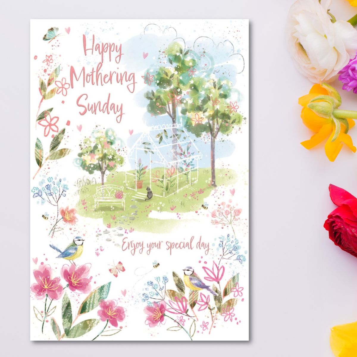 Open Mother's Day Card - Mothering Sunday Awash With Colour
