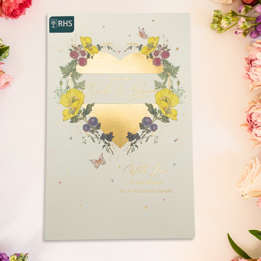 Wedding Day Large Card - RHS Best Wishes For A Wonderful Future