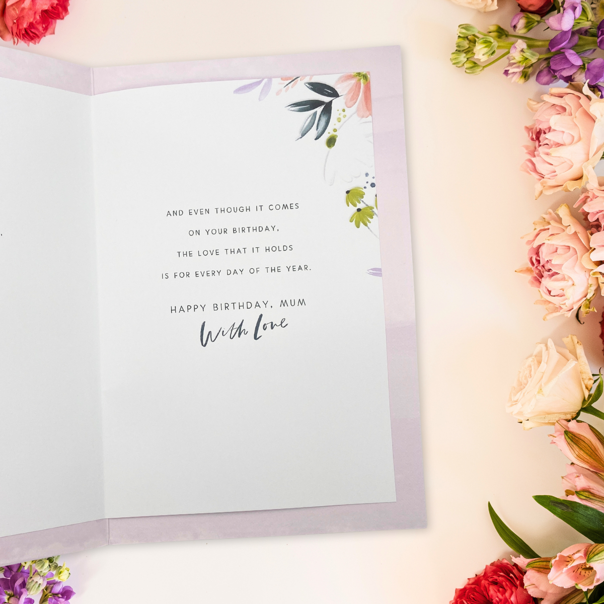 Mum Birthday Card - Beautiful Flowers