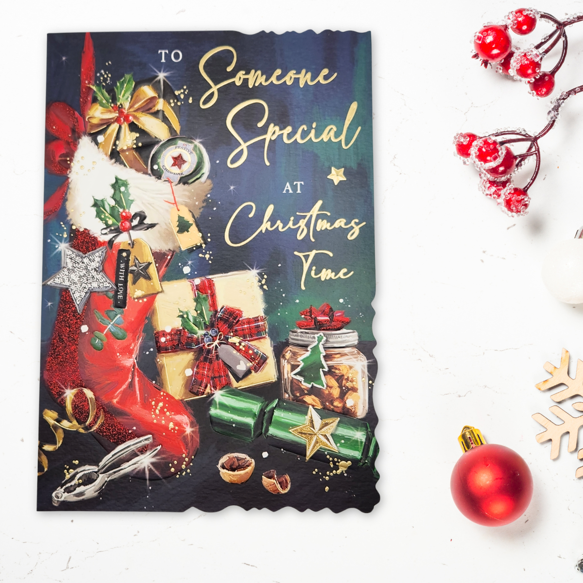 Someone Special Christmas Card - Velvet Gallery Stocking