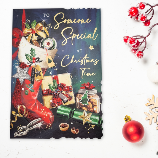 Someone Special Christmas Card - Velvet Gallery Stocking