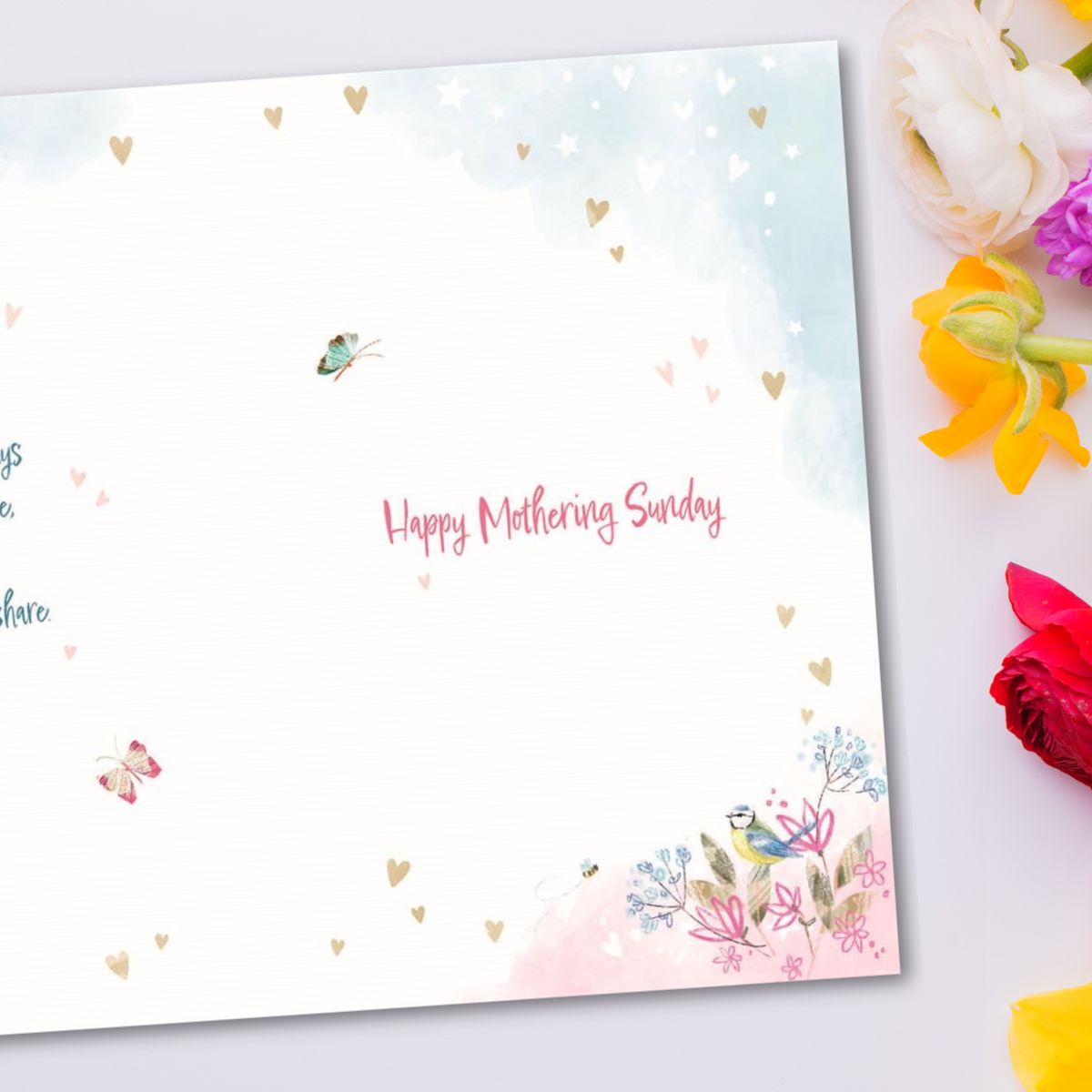 Open Mother's Day Card - Mothering Sunday Awash With Colour