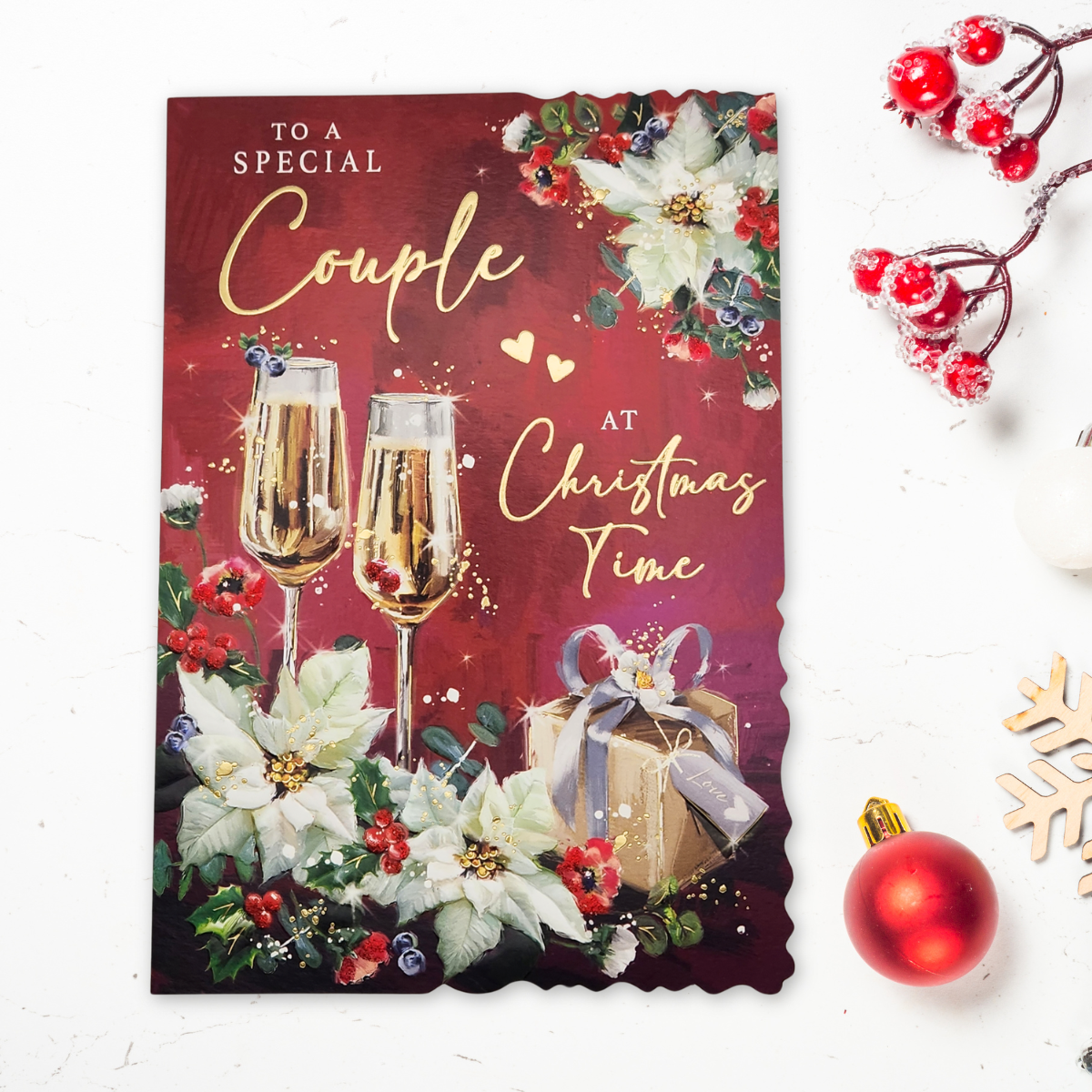 Special Couple Christmas Card - Velvet Gallery Flutes