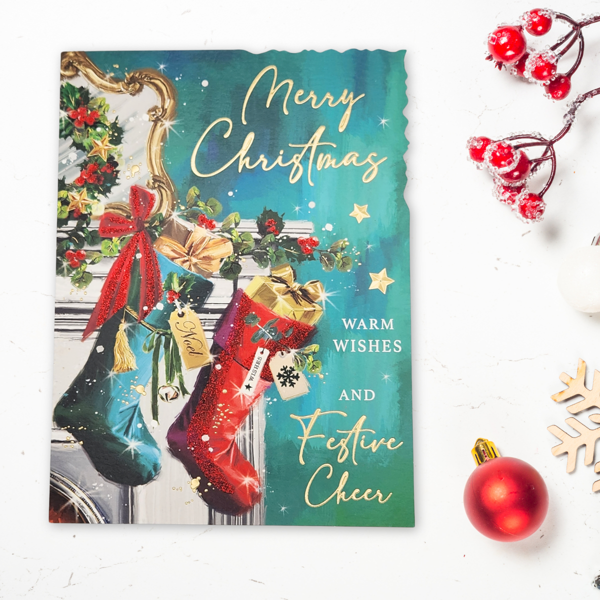 Open Christmas Card - Velvet Gallery Stockings