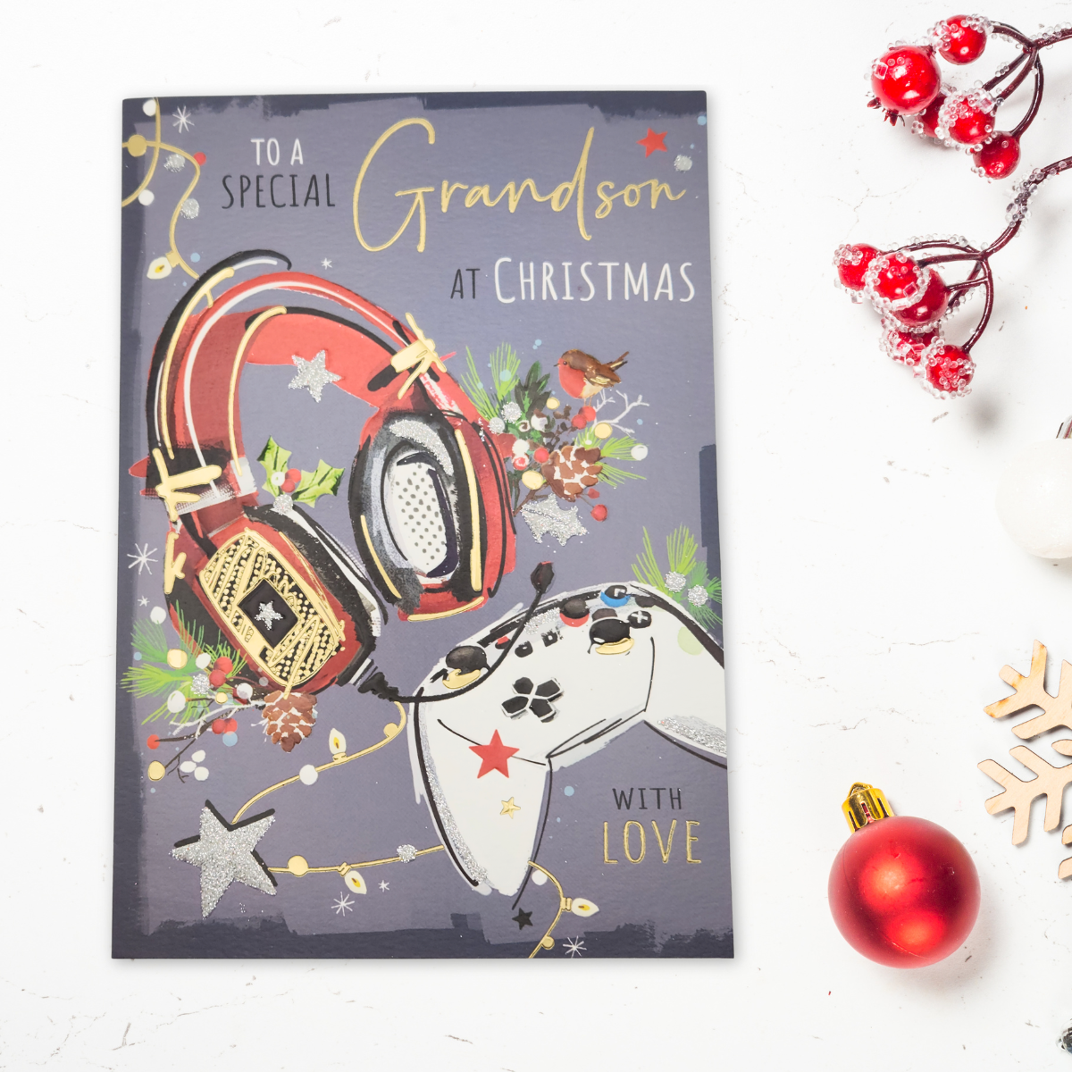 Grandson Christmas Card - Signature Gamer