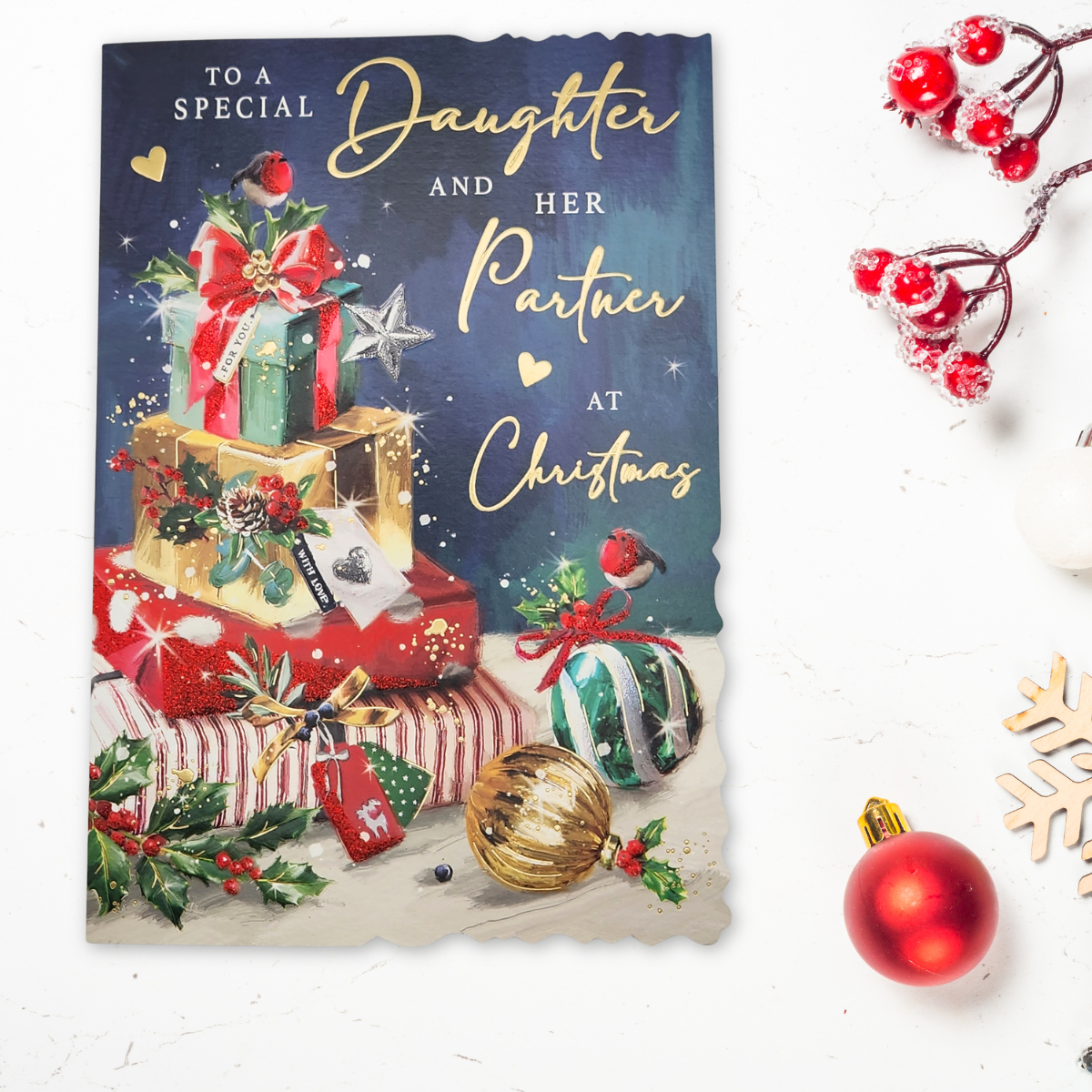 Daughter & Partner Christmas Card - Velvet Gallery Gifts