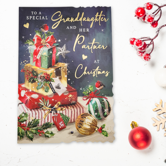 Granddaughter & Partner Christmas Card - Velvet Gallery Gifts