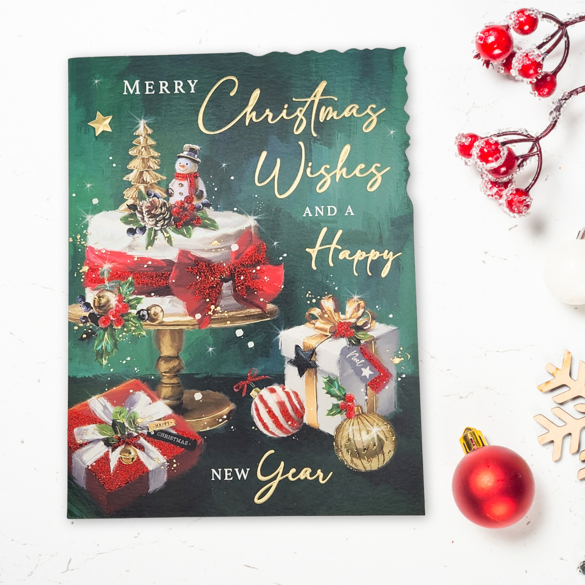Open Christmas Card - Velvet Gallery Xmas Cake