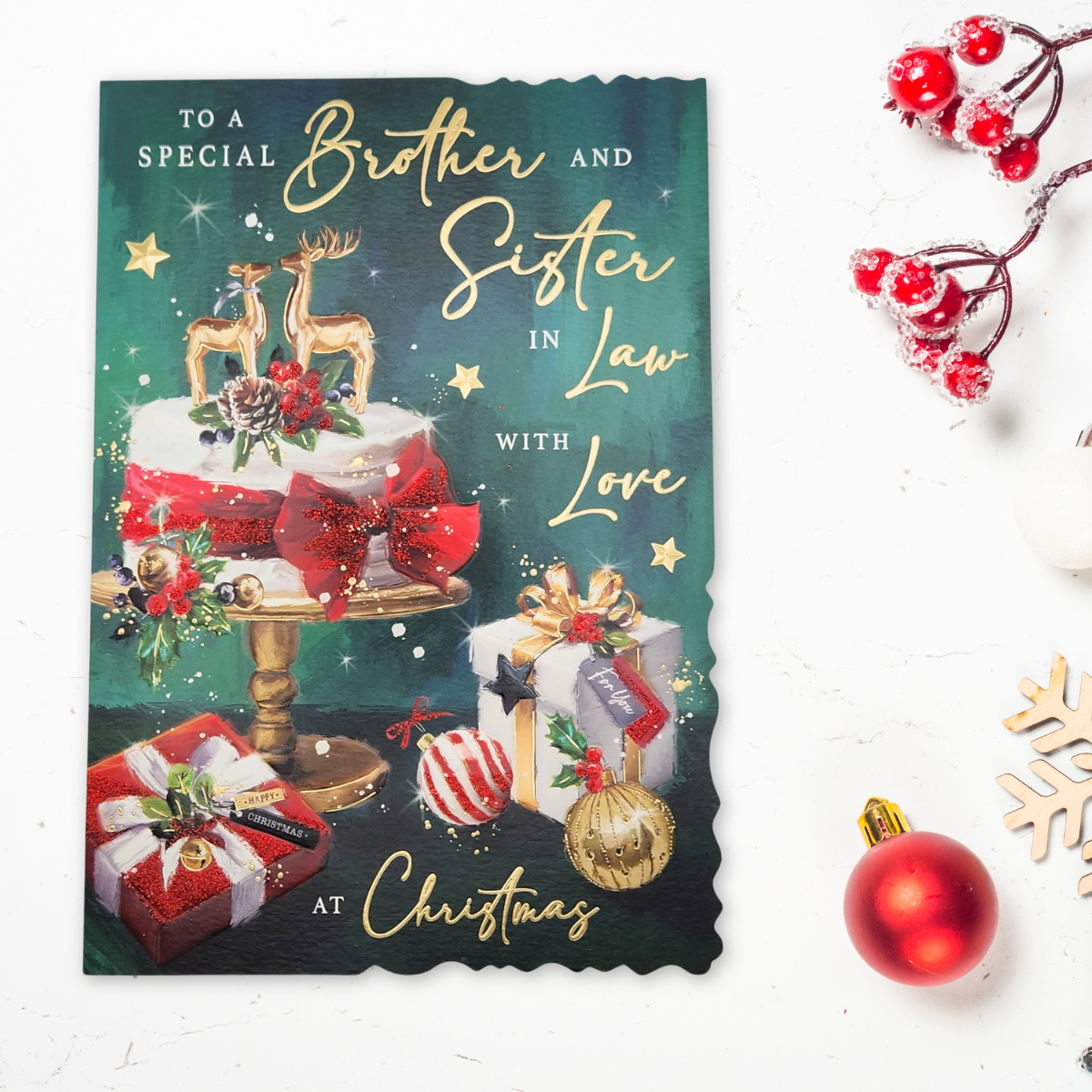 Brother & Sister-In-Law Christmas Card - Velvet Gallery Cake