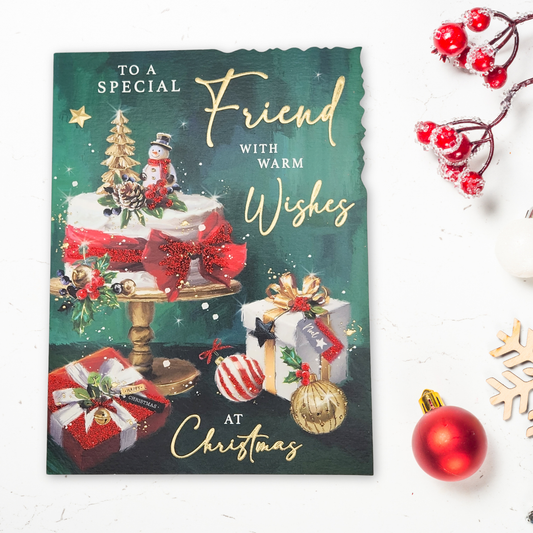 Friend Christmas Card - Velvet Gallery Xmas Cake
