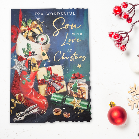 Son Christmas Card - Velvet Gallery Stocking