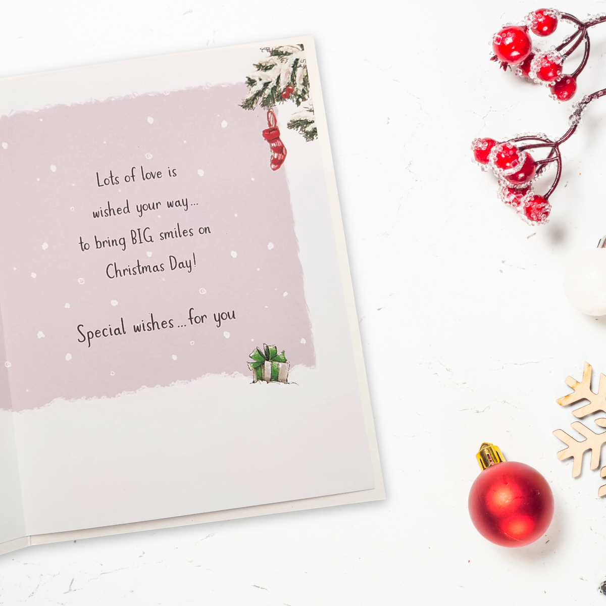 Great Granddaughter Christmas Card - Woodi Bear