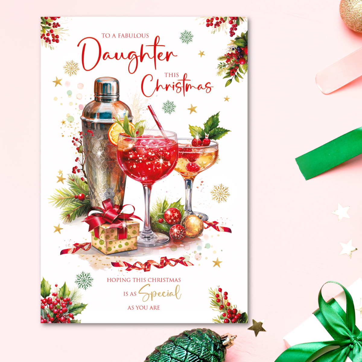 Daughter Christmas Card - Cocktails