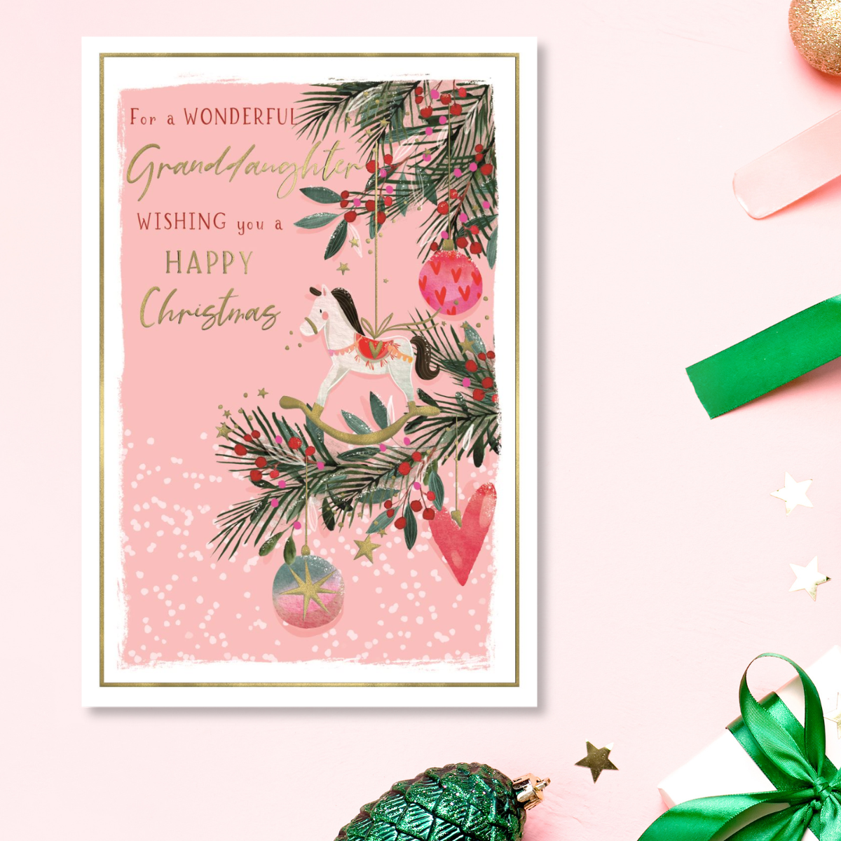 Granddaughter Christmas Card - Hot Chocolate Snowman