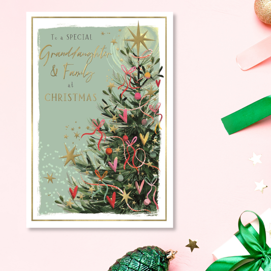 Granddaughter & Family Christmas Card - Skylight Tree