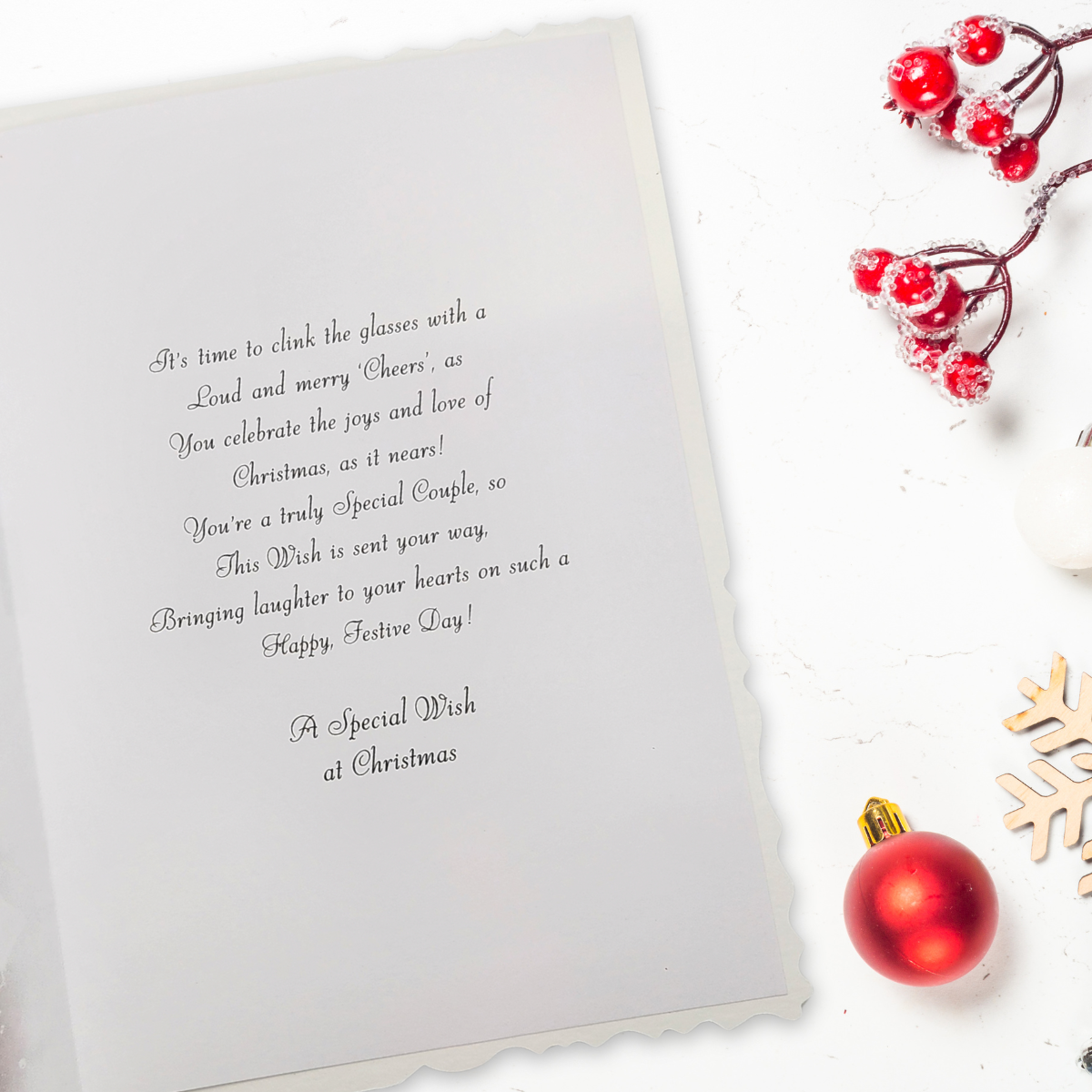 Special Couple Christmas Card - Velvet Gallery Flutes