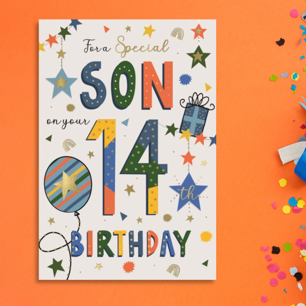 Son 14th Birthday Card - Wonderful Wishes Text