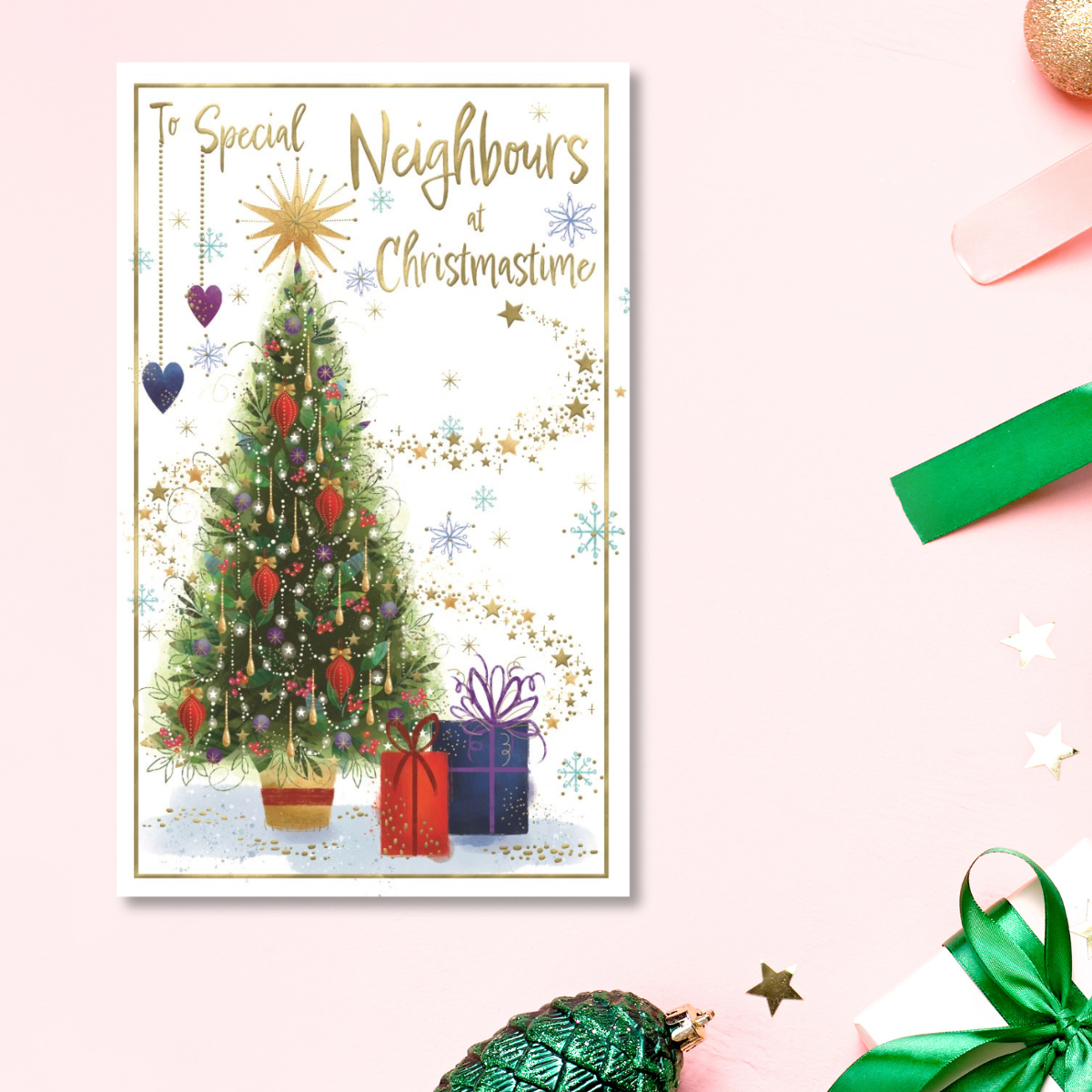 Neighbours Christmas Card - Awash With Colour Tree