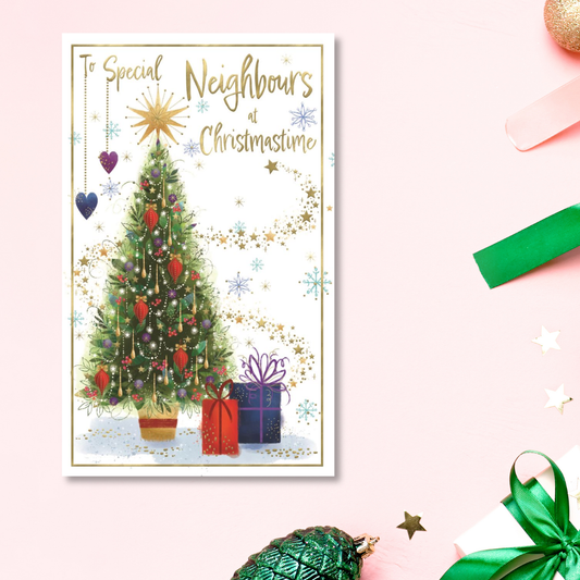 Neighbours Christmas Card - Awash With Colour Tree