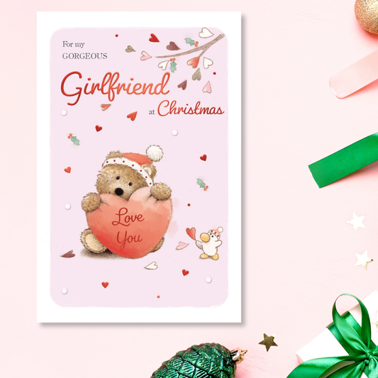 Girlfriend Christmas Card - Barley Bear