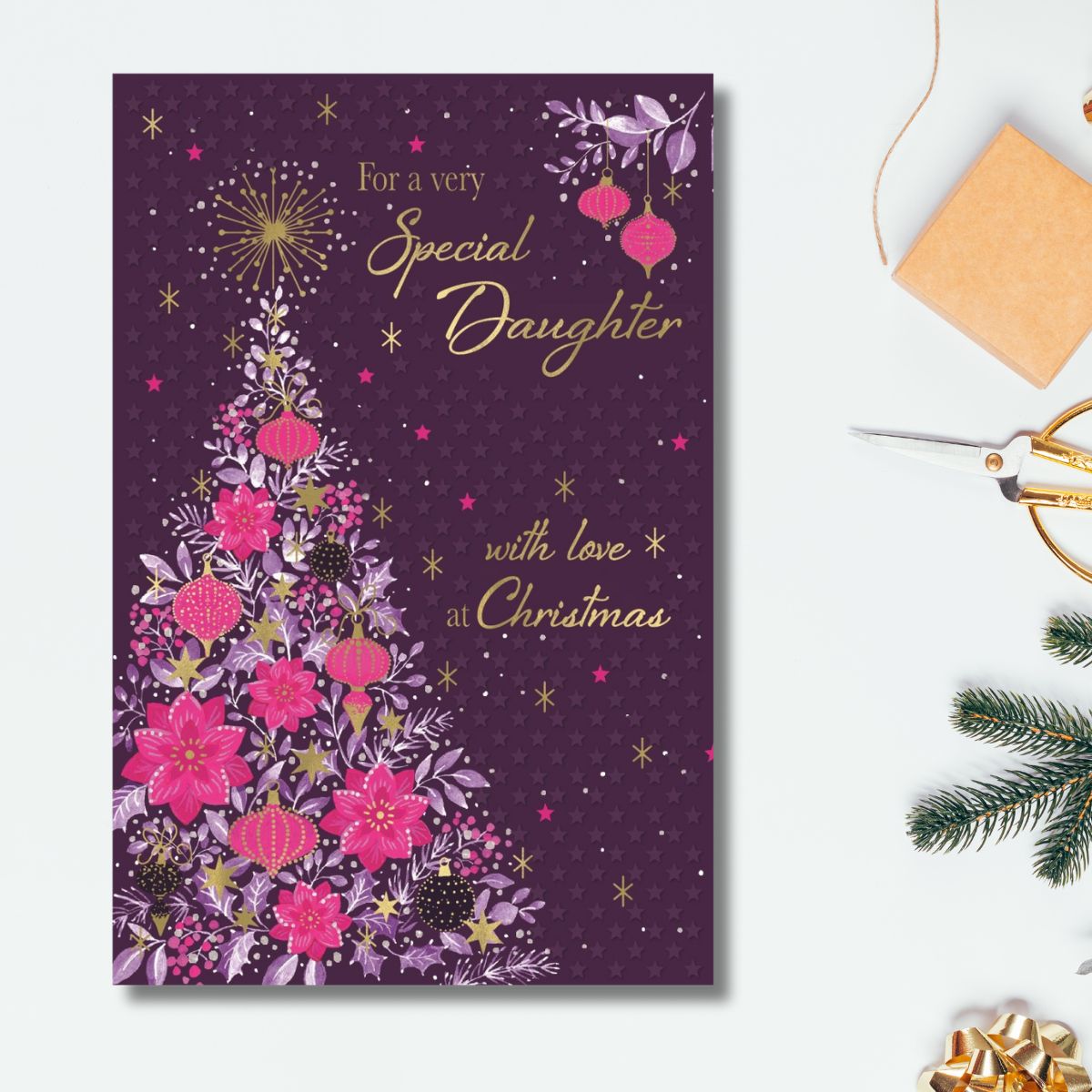 Daughter Large Christmas Card - Moonstone Tree